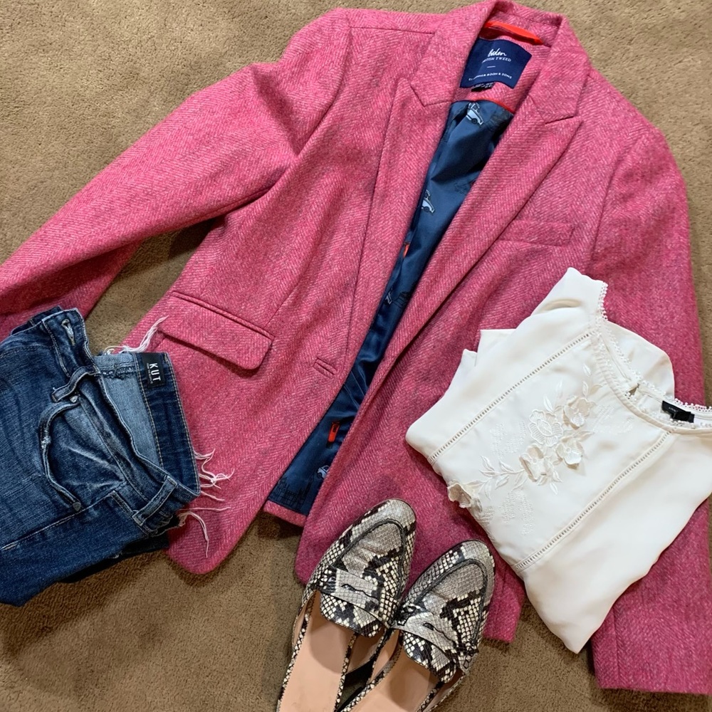 Boden Pink Tweed Blazer